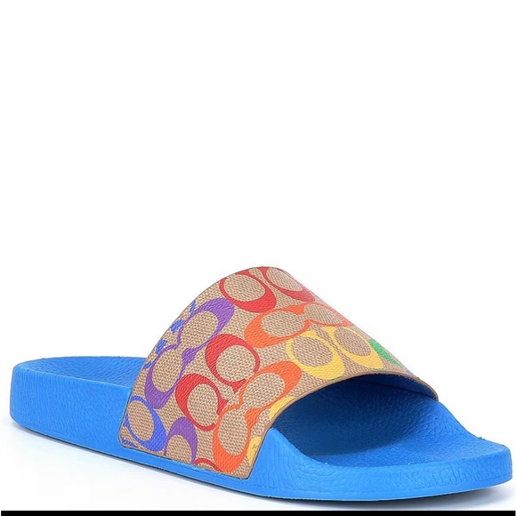 COACH
Men's Signature Rainbow Logo Print Slides - Picture 1 of 9